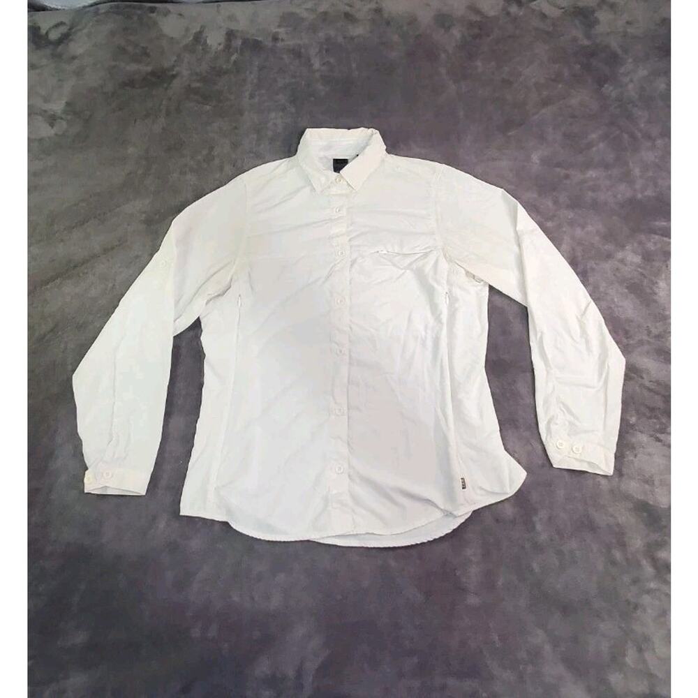 REI Co-Op Women’s Size L White Long Sleeve Button Up Hiking Shirt C4-204